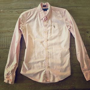 Size 4 pink striped Ralph Lauren oxford